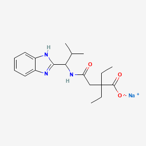 sodium;4-[[1-(1H-benzimidazol-2-yl)-2-methylpropyl]amino]-2,2-diethyl-4-oxobutanoate