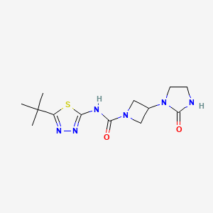 molecular formula C13H20N6O2S B7436862 N-(5-tert-butyl-1,3,4-thiadiazol-2-yl)-3-(2-oxoimidazolidin-1-yl)azetidine-1-carboxamide 
