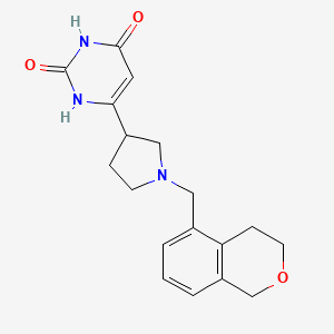 molecular formula C18H21N3O3 B7436869 6-[1-(3,4-dihydro-1H-isochromen-5-ylmethyl)pyrrolidin-3-yl]-1H-pyrimidine-2,4-dione 