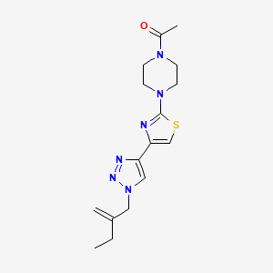 molecular formula C16H22N6OS B7436889 1-[4-[4-[1-(2-Methylidenebutyl)triazol-4-yl]-1,3-thiazol-2-yl]piperazin-1-yl]ethanone 