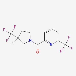 molecular formula C13H12F6N2O B7436913 [3-Methyl-3-(trifluoromethyl)pyrrolidin-1-yl]-[6-(trifluoromethyl)pyridin-2-yl]methanone 