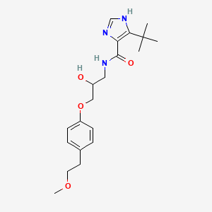 molecular formula C20H29N3O4 B7436916 5-tert-butyl-N-[2-hydroxy-3-[4-(2-methoxyethyl)phenoxy]propyl]-1H-imidazole-4-carboxamide 