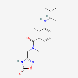 molecular formula C17H24N4O3 B7436922 N,2-dimethyl-3-(3-methylbutan-2-ylamino)-N-[(5-oxo-4H-1,2,4-oxadiazol-3-yl)methyl]benzamide 