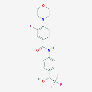 molecular formula C19H18F4N2O3 B7436964 3-fluoro-4-morpholin-4-yl-N-[4-(2,2,2-trifluoro-1-hydroxyethyl)phenyl]benzamide 
