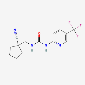 molecular formula C14H15F3N4O B7436968 1-[(1-Cyanocyclopentyl)methyl]-3-[5-(trifluoromethyl)pyridin-2-yl]urea 