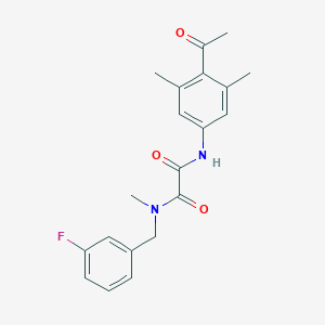 molecular formula C20H21FN2O3 B7436969 N-(4-acetyl-3,5-dimethylphenyl)-N'-[(3-fluorophenyl)methyl]-N'-methyloxamide 
