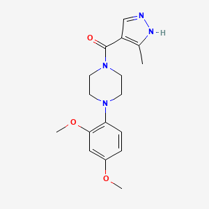 molecular formula C17H22N4O3 B7436980 [4-(2,4-dimethoxyphenyl)piperazin-1-yl]-(5-methyl-1H-pyrazol-4-yl)methanone 
