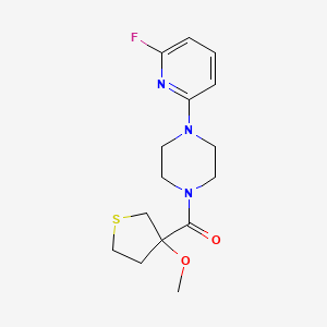 molecular formula C15H20FN3O2S B7436993 [4-(6-Fluoropyridin-2-yl)piperazin-1-yl]-(3-methoxythiolan-3-yl)methanone 