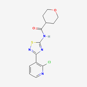 molecular formula C13H13ClN4O2S B7437007 N-[3-(2-chloropyridin-3-yl)-1,2,4-thiadiazol-5-yl]oxane-4-carboxamide 