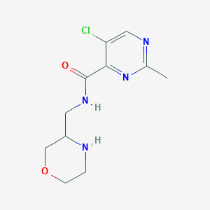 molecular formula C11H15ClN4O2 B7437056 5-chloro-2-methyl-N-(morpholin-3-ylmethyl)pyrimidine-4-carboxamide 