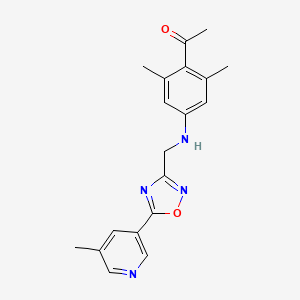 molecular formula C19H20N4O2 B7437081 1-[2,6-Dimethyl-4-[[5-(5-methylpyridin-3-yl)-1,2,4-oxadiazol-3-yl]methylamino]phenyl]ethanone 