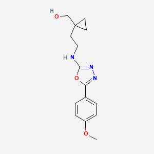 molecular formula C15H19N3O3 B7437090 [1-[2-[[5-(4-Methoxyphenyl)-1,3,4-oxadiazol-2-yl]amino]ethyl]cyclopropyl]methanol 