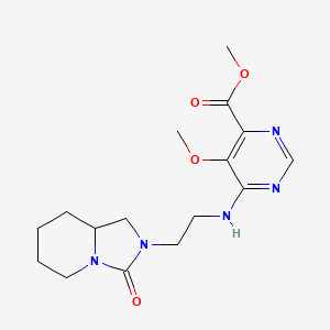 molecular formula C16H23N5O4 B7437100 Methyl 5-methoxy-6-[2-(3-oxo-1,5,6,7,8,8a-hexahydroimidazo[1,5-a]pyridin-2-yl)ethylamino]pyrimidine-4-carboxylate 