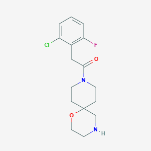 molecular formula C16H20ClFN2O2 B7437108 2-(2-Chloro-6-fluorophenyl)-1-(1-oxa-4,9-diazaspiro[5.5]undecan-9-yl)ethanone 