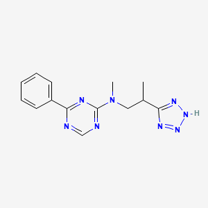 molecular formula C14H16N8 B7437133 N-methyl-4-phenyl-N-[2-(2H-tetrazol-5-yl)propyl]-1,3,5-triazin-2-amine 
