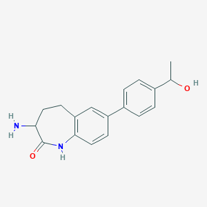 molecular formula C18H20N2O2 B7437141 3-Amino-7-[4-(1-hydroxyethyl)phenyl]-1,3,4,5-tetrahydro-1-benzazepin-2-one 