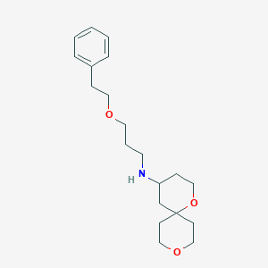 molecular formula C20H31NO3 B7437148 N-[3-(2-phenylethoxy)propyl]-1,9-dioxaspiro[5.5]undecan-4-amine 