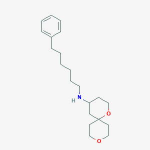 molecular formula C21H33NO2 B7437150 N-(6-phenylhexyl)-1,9-dioxaspiro[5.5]undecan-4-amine 