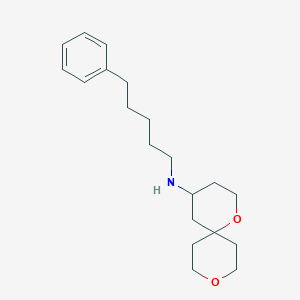 molecular formula C20H31NO2 B7437158 N-(5-phenylpentyl)-1,9-dioxaspiro[5.5]undecan-4-amine 