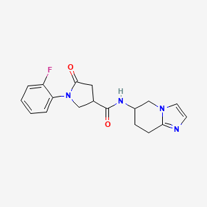 molecular formula C18H19FN4O2 B7437174 1-(2-fluorophenyl)-5-oxo-N-(5,6,7,8-tetrahydroimidazo[1,2-a]pyridin-6-yl)pyrrolidine-3-carboxamide 