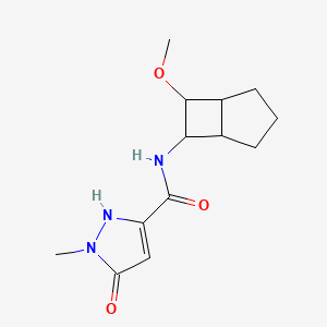 molecular formula C13H19N3O3 B7437197 N-(7-methoxy-6-bicyclo[3.2.0]heptanyl)-2-methyl-3-oxo-1H-pyrazole-5-carboxamide 