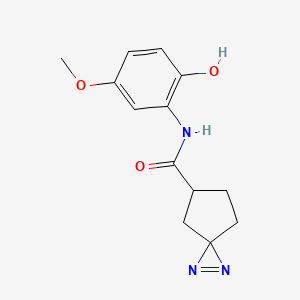 molecular formula C13H15N3O3 B7437227 N-(2-hydroxy-5-methoxyphenyl)-1,2-diazaspiro[2.4]hept-1-ene-5-carboxamide 
