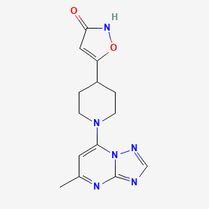 molecular formula C14H16N6O2 B7437243 5-[1-(5-Methyl-[1,2,4]triazolo[1,5-a]pyrimidin-7-yl)piperidin-4-yl]-1,2-oxazol-3-one 