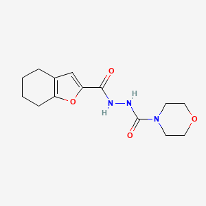 molecular formula C14H19N3O4 B7437270 N'-(4,5,6,7-tetrahydro-1-benzofuran-2-carbonyl)morpholine-4-carbohydrazide 