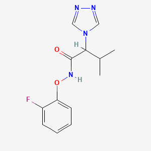 molecular formula C13H15FN4O2 B7437272 N-(2-fluorophenoxy)-3-methyl-2-(1,2,4-triazol-4-yl)butanamide 