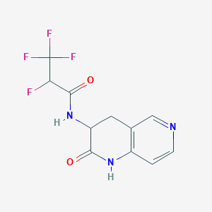 molecular formula C11H9F4N3O2 B7437274 2,3,3,3-tetrafluoro-N-(2-oxo-3,4-dihydro-1H-1,6-naphthyridin-3-yl)propanamide 