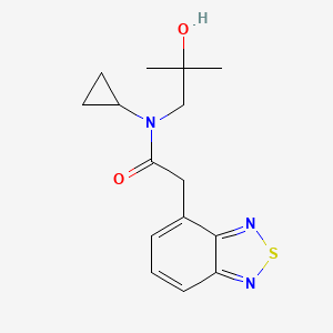 molecular formula C15H19N3O2S B7437297 2-(2,1,3-benzothiadiazol-4-yl)-N-cyclopropyl-N-(2-hydroxy-2-methylpropyl)acetamide 