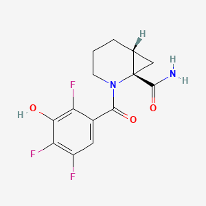 molecular formula C14H13F3N2O3 B7437303 (1S,6R)-2-(2,4,5-trifluoro-3-hydroxybenzoyl)-2-azabicyclo[4.1.0]heptane-1-carboxamide 