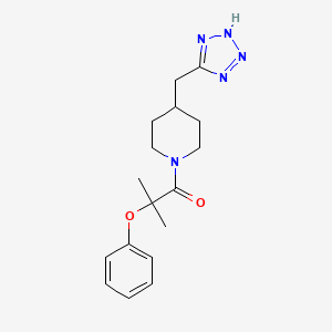 molecular formula C17H23N5O2 B7437323 2-methyl-2-phenoxy-1-[4-(2H-tetrazol-5-ylmethyl)piperidin-1-yl]propan-1-one 