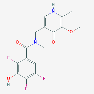 molecular formula C16H15F3N2O4 B7437339 2,4,5-trifluoro-3-hydroxy-N-[(5-methoxy-6-methyl-4-oxo-1H-pyridin-3-yl)methyl]-N-methylbenzamide 
