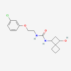 molecular formula C16H21ClN2O3 B7437352 1-[2-(3-Chlorophenoxy)ethyl]-3-(3-hydroxyspiro[3.3]heptan-1-yl)urea 