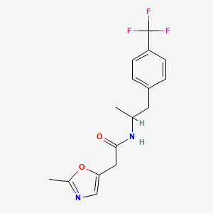 molecular formula C16H17F3N2O2 B7437377 2-(2-methyl-1,3-oxazol-5-yl)-N-[1-[4-(trifluoromethyl)phenyl]propan-2-yl]acetamide 