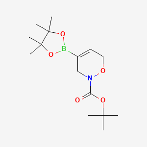 molecular formula C15H26BNO5 B7437382 tert-Butyl 4-(4,4,5,5-tetramethyl-1,3,2-dioxaborolan-2-yl)-3,6-dihydro-2H-1,2-oxazine-2-carboxylate 