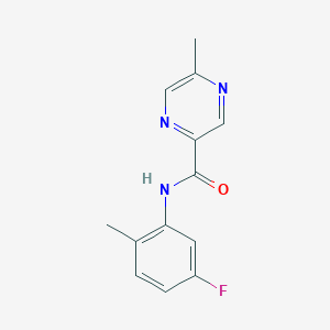 molecular formula C13H12FN3O B7437389 N-(5-fluoro-2-methylphenyl)-5-methylpyrazine-2-carboxamide 