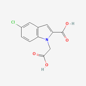 molecular formula C11H8ClNO4 B7437404 1-(Carboxymethyl)-5-chloroindole-2-carboxylic acid 