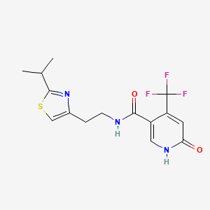 6-oxo-N-[2-(2-propan-2-yl-1,3-thiazol-4-yl)ethyl]-4-(trifluoromethyl)-1H-pyridine-3-carboxamide