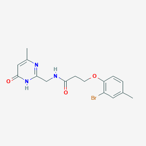 molecular formula C16H18BrN3O3 B7437422 3-(2-bromo-4-methylphenoxy)-N-[(4-methyl-6-oxo-1H-pyrimidin-2-yl)methyl]propanamide 