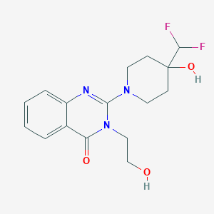 molecular formula C16H19F2N3O3 B7437443 2-[4-(Difluoromethyl)-4-hydroxypiperidin-1-yl]-3-(2-hydroxyethyl)quinazolin-4-one 