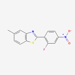 molecular formula C14H9FN2O2S B7437465 2-(2-Fluoro-4-nitrophenyl)-5-methyl-1,3-benzothiazole 