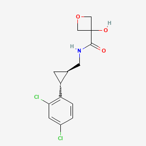 molecular formula C14H15Cl2NO3 B7437524 N-[[(1R,2R)-2-(2,4-dichlorophenyl)cyclopropyl]methyl]-3-hydroxyoxetane-3-carboxamide 