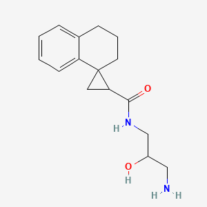 molecular formula C16H22N2O2 B7437538 N-(3-amino-2-hydroxypropyl)spiro[2,3-dihydro-1H-naphthalene-4,2'-cyclopropane]-1'-carboxamide 