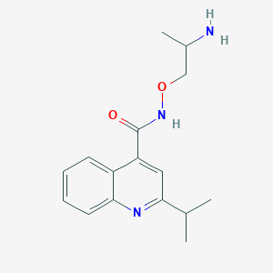 molecular formula C16H21N3O2 B7437541 N-(2-aminopropoxy)-2-propan-2-ylquinoline-4-carboxamide 