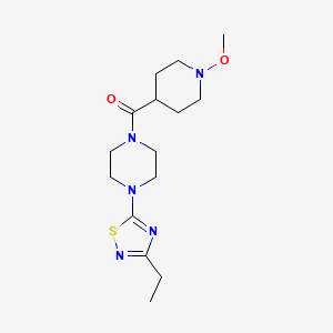 molecular formula C15H25N5O2S B7437545 [4-(3-Ethyl-1,2,4-thiadiazol-5-yl)piperazin-1-yl]-(1-methoxypiperidin-4-yl)methanone 