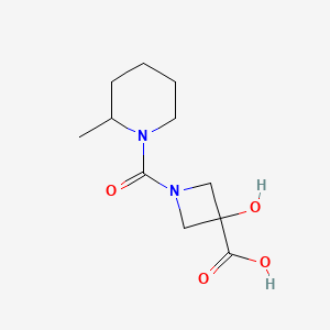 molecular formula C11H18N2O4 B7437548 3-Hydroxy-1-(2-methylpiperidine-1-carbonyl)azetidine-3-carboxylic acid 
