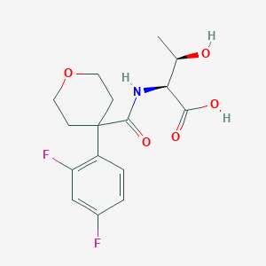 molecular formula C16H19F2NO5 B7437552 (2S,3R)-2-[[4-(2,4-difluorophenyl)oxane-4-carbonyl]amino]-3-hydroxybutanoic acid 