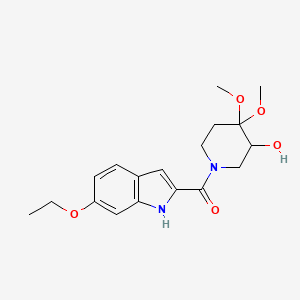 (6-ethoxy-1H-indol-2-yl)-(3-hydroxy-4,4-dimethoxypiperidin-1-yl)methanone